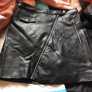 Black leather skirt